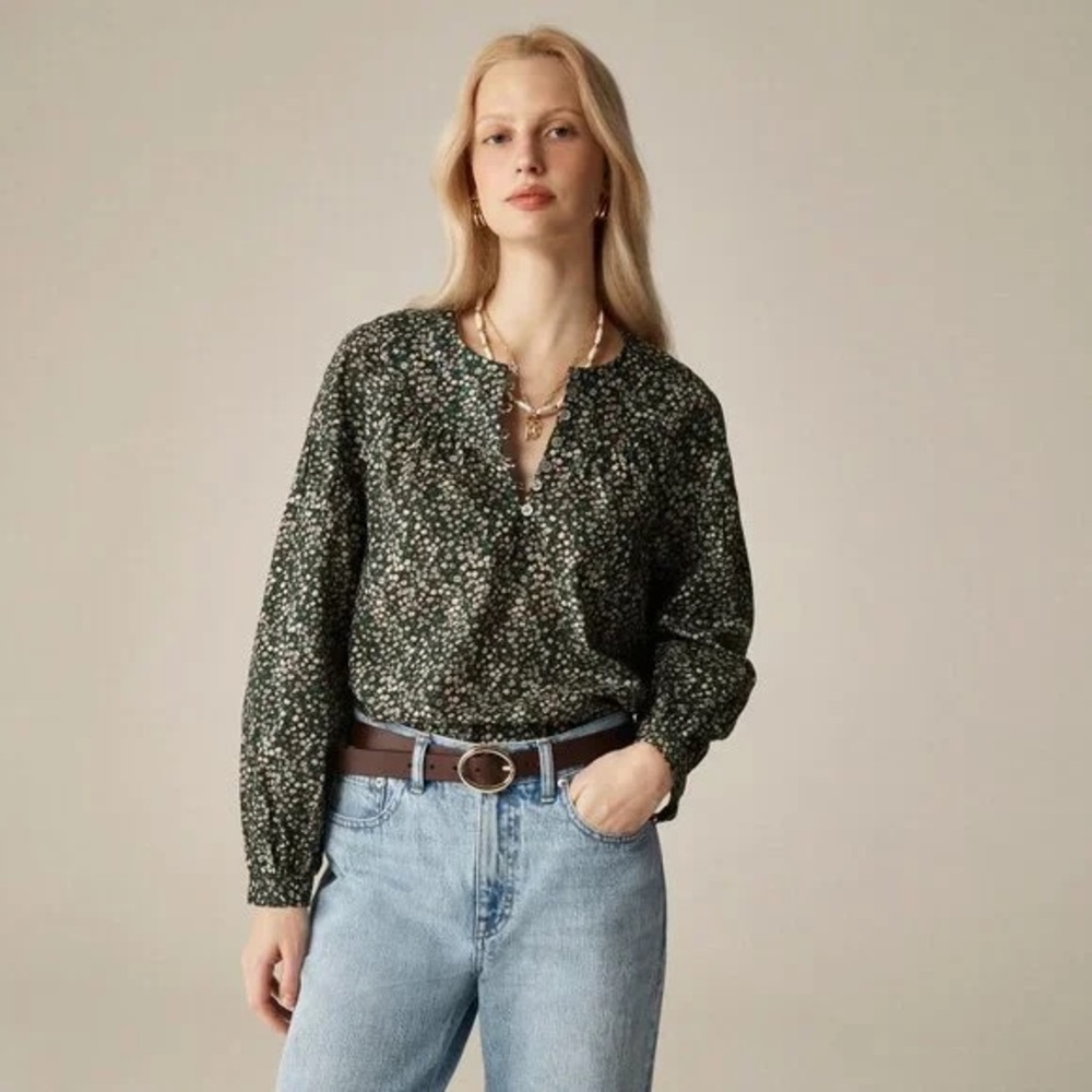 🆕 J. Crew shirred popover top
